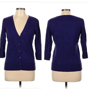 14th & Union Purple Three-Quarter Sleeve Cardigan Sweater with buttons Size XL